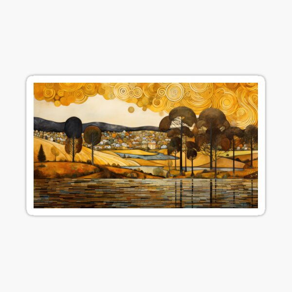 Aperçu de l'œuvre Paysage à la Gustav Klimt créée et vendue par VisionDuke.