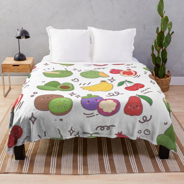 Item preview, Cute Fruits - Kawaii Coconut Melon Pomegranate Avocado Banana Cherry Kiwi Mangosteen Rose Apple designed and sold by BunBuntheDog-.