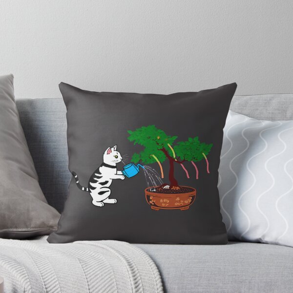 Item preview, Cat watering bonsai tree. designed and sold by PiggyWonka.
