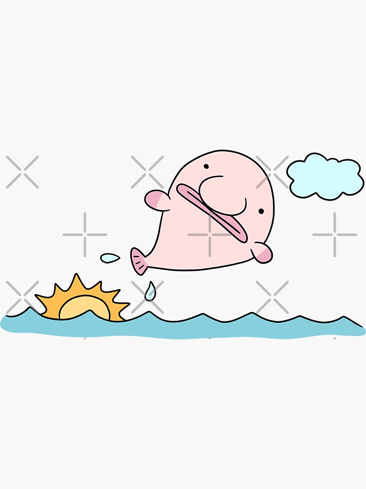 a photo of a blobfish jumping from the water like a