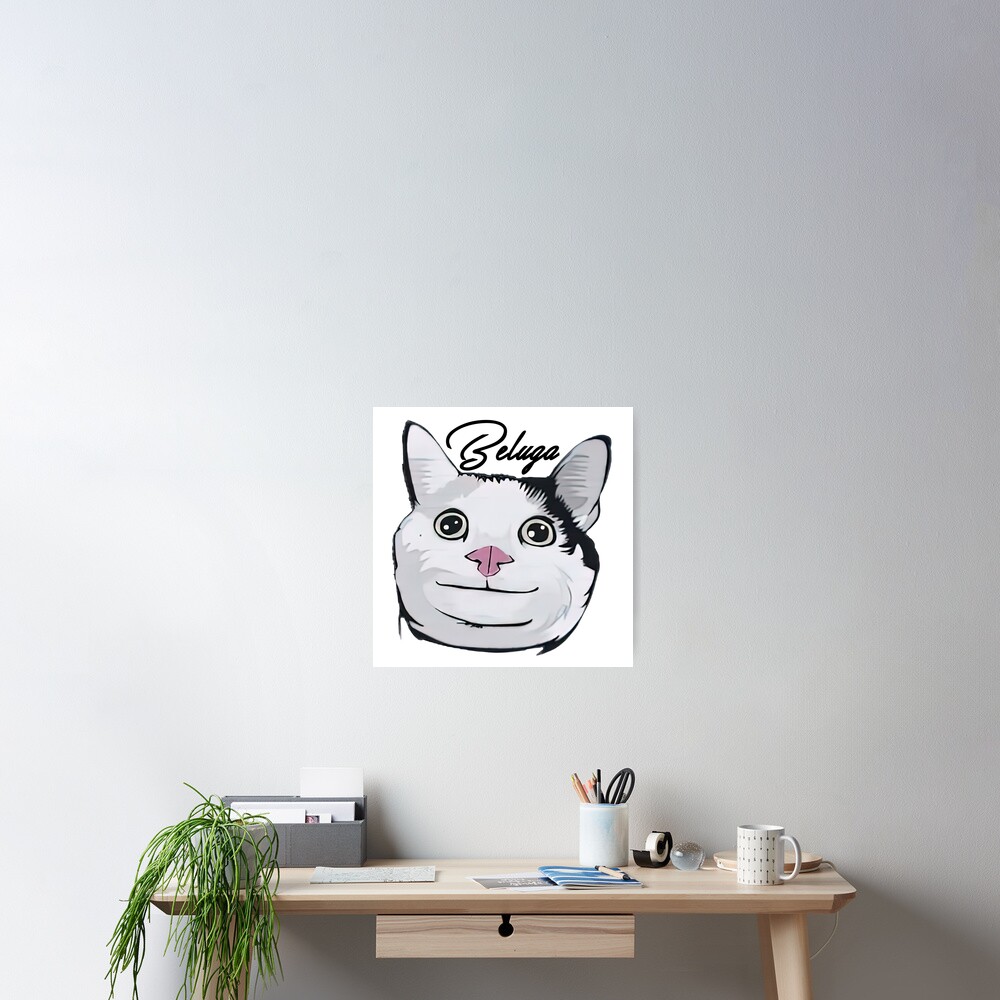 Beluga cat, Beluga Cat Meme, Meme Sticker for Sale by graphic-genie