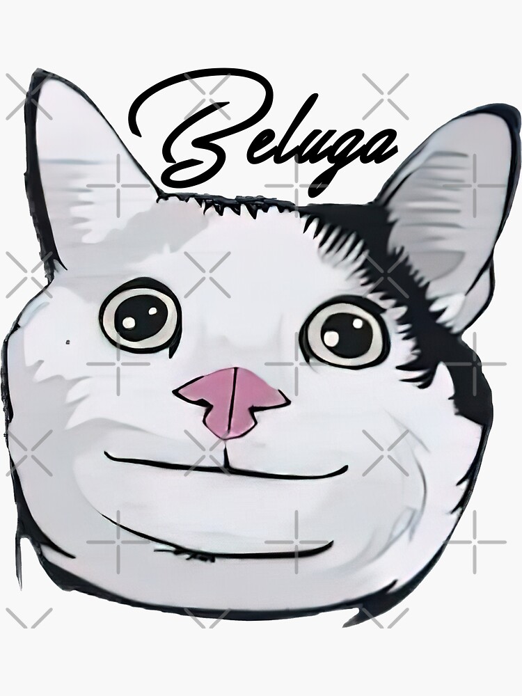 Beluga cat, Beluga Cat Meme, Meme Sticker for Sale by graphic-genie