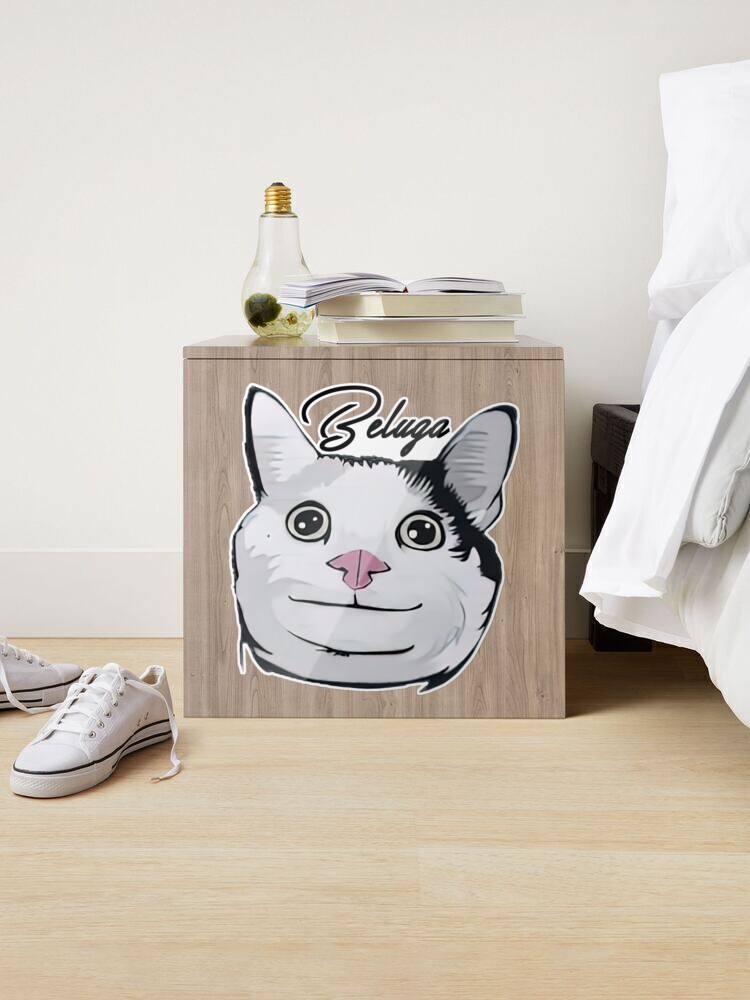 Beluga cat, Beluga Cat Meme, Meme Sticker for Sale by graphic-genie