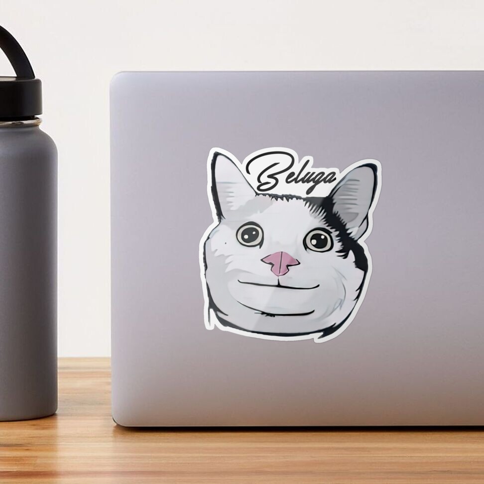 Beluga cat, Beluga Cat Meme, Meme Sticker for Sale by graphic-genie