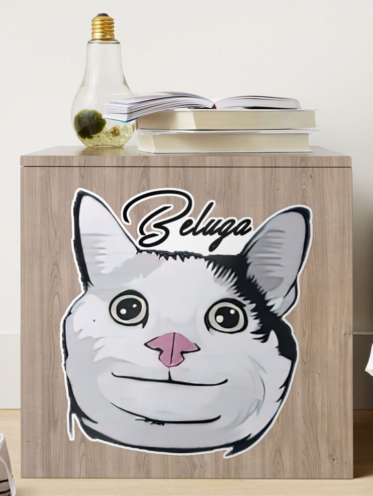 Beluga cat, Beluga Cat Meme, Meme Sticker for Sale by graphic-genie