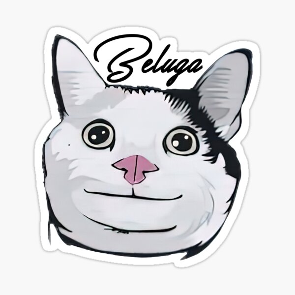 Beluga cat, Beluga Cat Meme, Meme Sticker for Sale by graphic