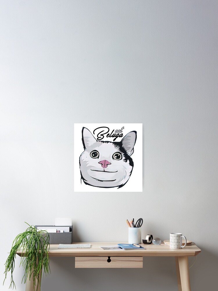 Beluga cat, Beluga Cat Meme, Meme Sticker for Sale by graphic