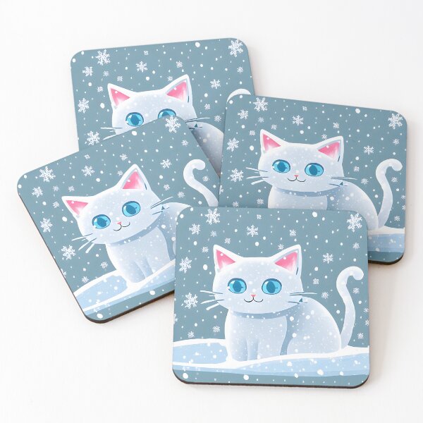 Item preview, An illustration of a cat in the snow designed and sold by MoonHeeSoo.