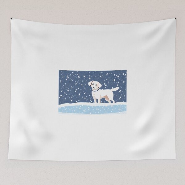 Item preview, An illustration of a dog in the snow designed and sold by MoonHeeSoo.