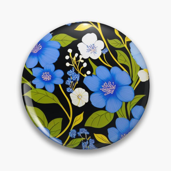 Item preview, Patrón de flores azules y blancas designed and sold by UllaSformat.