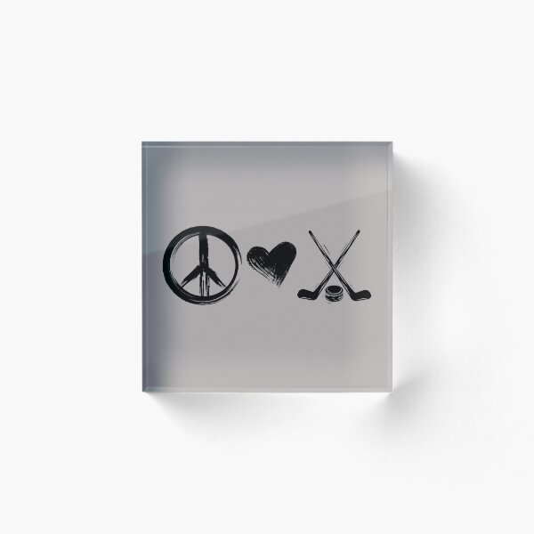 Item preview, Peace Love and Hockey designed and sold by ValsCrazyCats.
