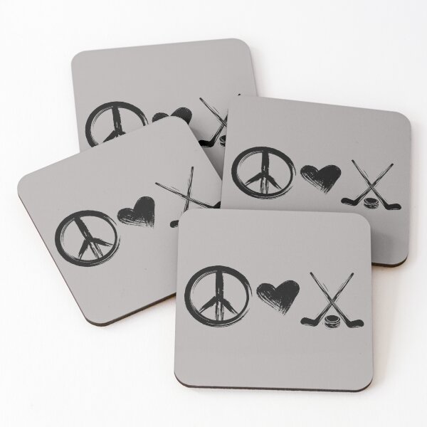 Item preview, Peace Love and Hockey designed and sold by ValsCrazyCats.