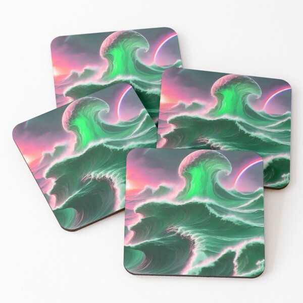 Item preview, Magical Ocean Waves Sunset Space Milky Way Nebula Rainbow designed and sold by SassyArtistry.