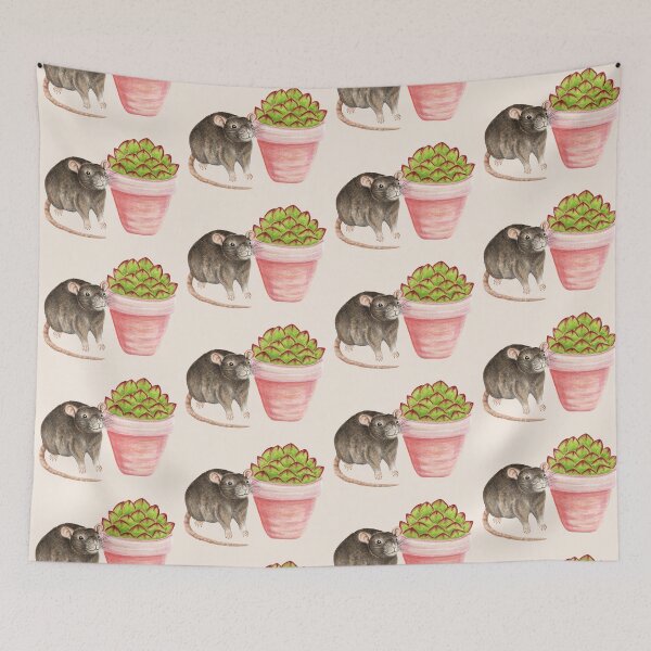 Item preview, Rat with Succulent Plant designed and sold by WolfySilver.