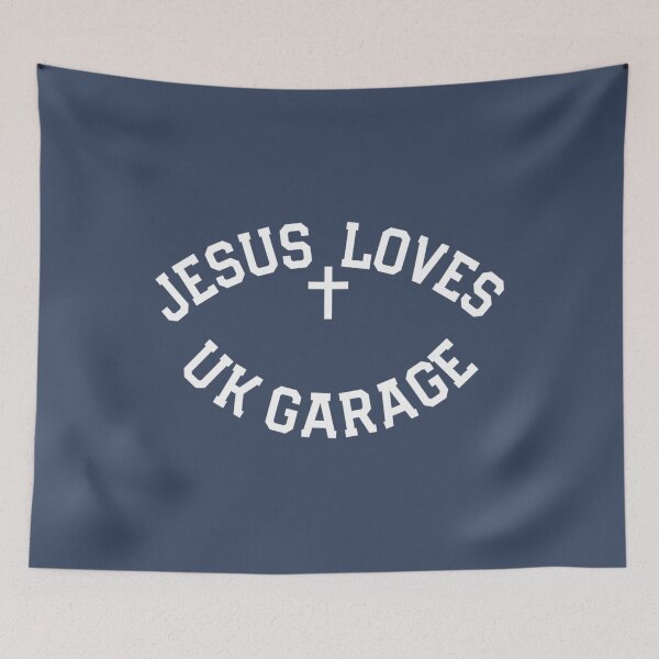 Item preview, Jesus Loves UK Garage Slogan - Black   	 designed and sold by guibempdaho41.