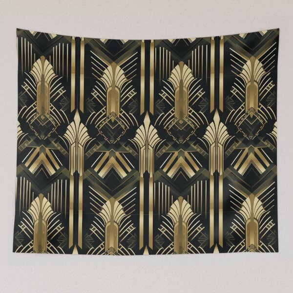 Item preview, 1930’s Art Deco Black & Gold Digital Pattern designed and sold by zolarche.