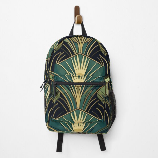 Item preview, 1930’s Art Deco Green & Gold Digital Pattern designed and sold by zolarche.