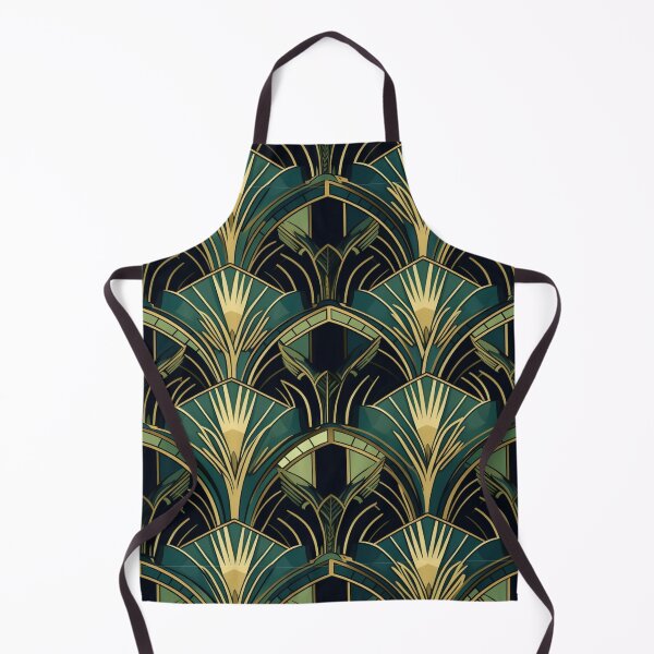 Artikelvorschau, Digitales Art-Deco-Muster in Grün und Gold aus den 1930er Jahren entworfen und verkauft von zolarche.