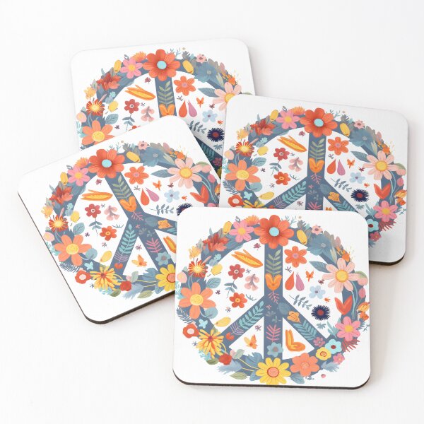 Item preview, Peace Sign World Lover Flowers Hippie Groovy Vibes Artistic designed and sold by farhanhafeez.