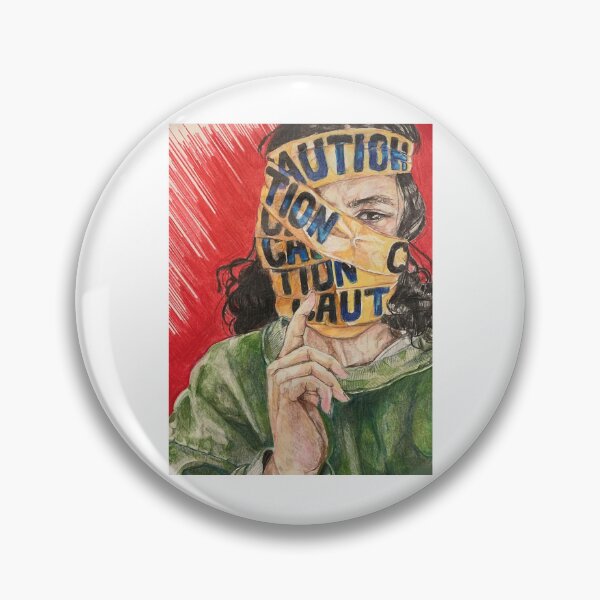 Item preview, Woman With Caution Tape on Face Graphic designed and sold by keisi-duron.
