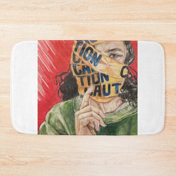 Item preview, Woman With Caution Tape on Face Graphic designed and sold by keisi-duron.