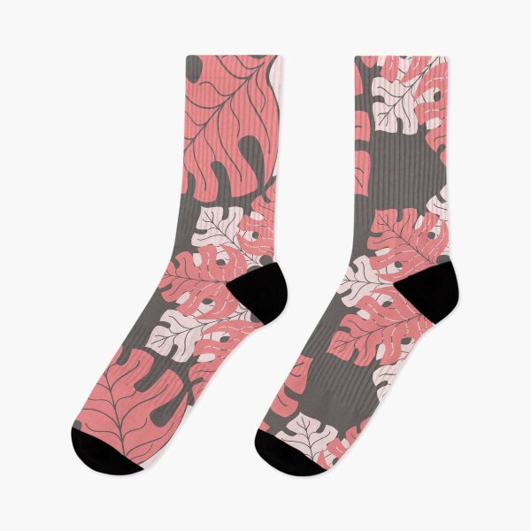 Item preview, Pattern pink monstera leaves designed and sold by MyMaryDesign.