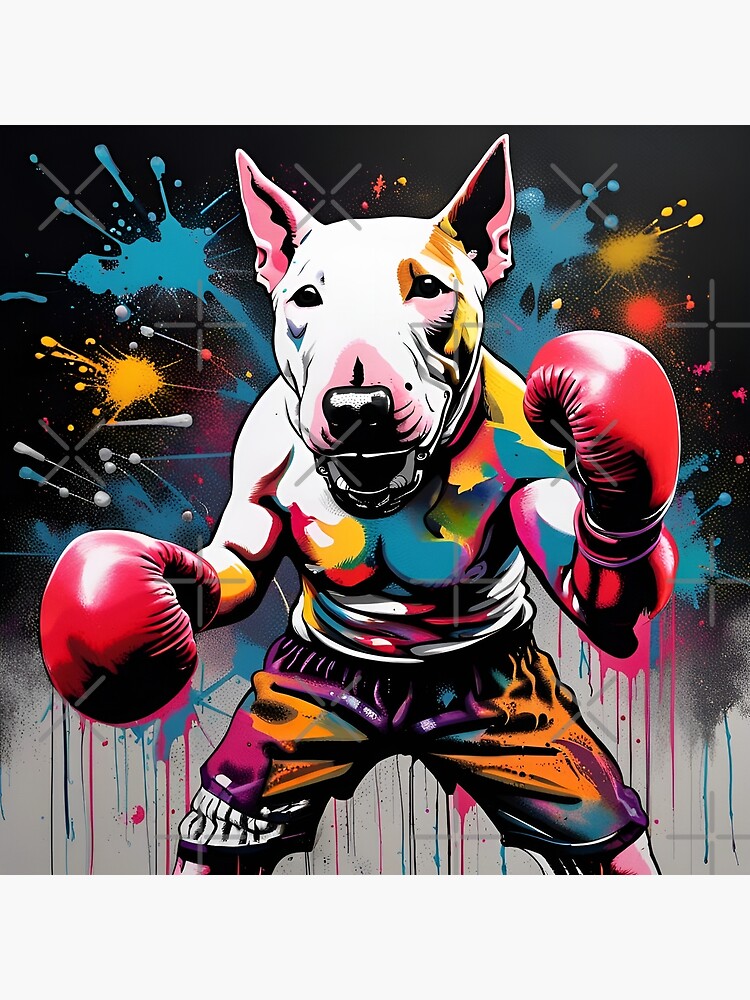 English Bull Terrier Boxer in Boxing Stance Poster for Sale by  Ameiva-Apparel