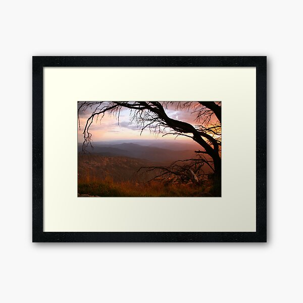Sunset view from "The Horn" at Mt Buffalo, Australia Framed Art Print