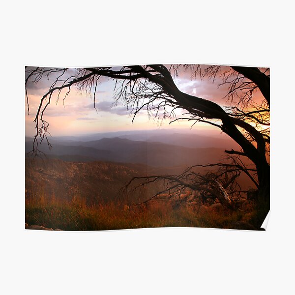 Sunset view from "The Horn" at Mt Buffalo, Australia Poster