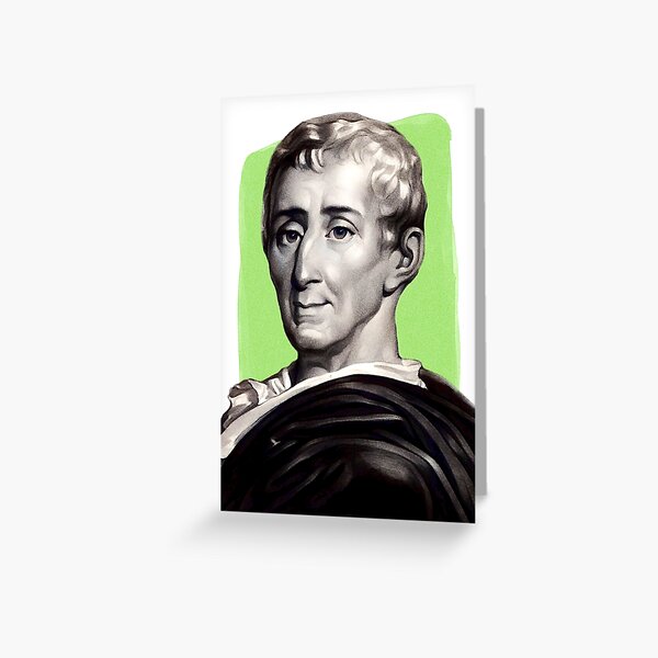 Item preview, French Philosopher Montesquieu - mint Green - illustration  designed and sold by Litstoy.