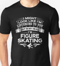 Camiseta unisex En mi cabeza estoy patinaje artístico