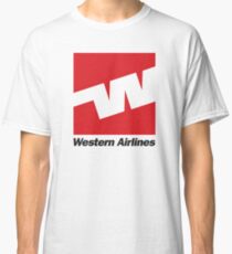 Western Airlines Tshirt - Western Airlines with Tagline - Defunct Airline Tshirt - Western Airlines Shirt White Classic T-Shirt