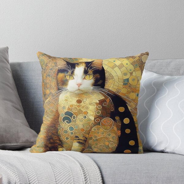 Item preview, Vintage Art Nouveau Style Painting Of A Cat Inspired By Gustav Klimt designed and sold by LanaGustavsson.
