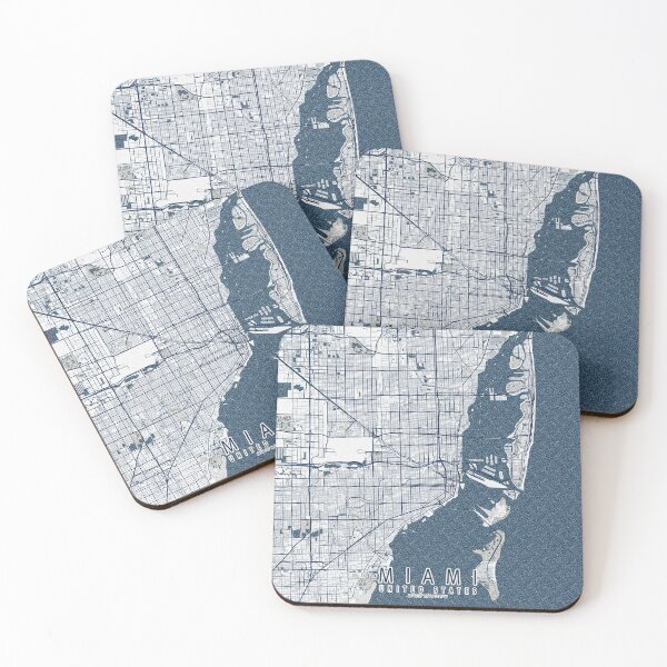 Item preview, Miami City Map of Florida, USA - Coastal designed and sold by deMAP.