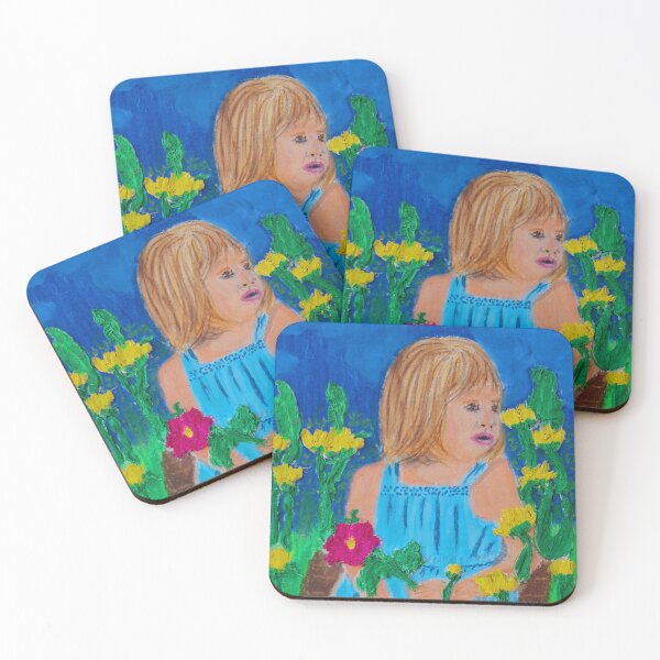 Item preview, Little girl sitting in flower field  designed and sold by Kiruthikaarts.