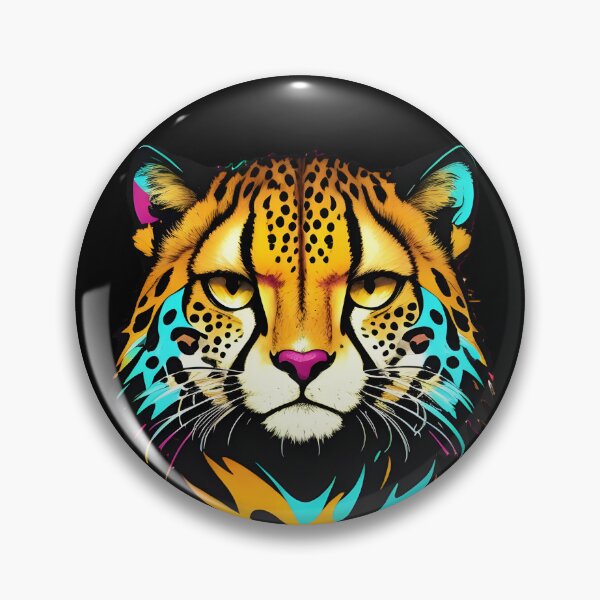 Item preview, Vibrant cheetah face sticker and print out designed and sold by MikeeJay.