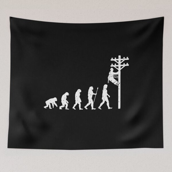 Item preview, Funny Lineman Evolution Men Electric Cable Lineman designed and sold by DSWShirts.