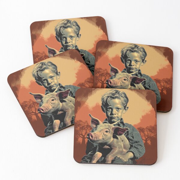 Item preview, Boy with pig designed and sold by GeoColl.