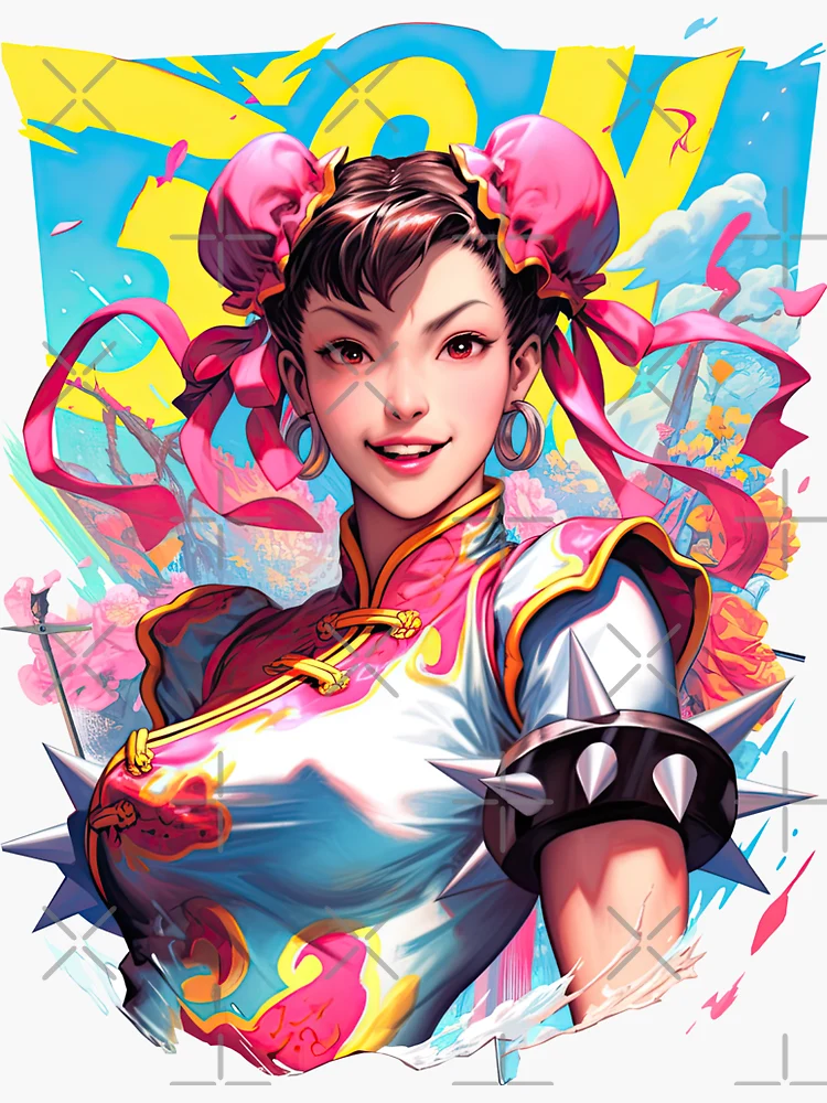 STREET FIGHTER - CHUN LI - RISING SUN, Gaming Anime Manga Pop Culture  Anime Fashion Design, BY NEOTOKIO3 Sticker by Neotokio3