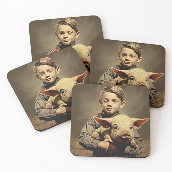 Item preview, Boy with pig 3 designed and sold by GeoColl.