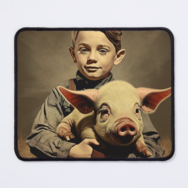 Item preview, Boy with pig 3 designed and sold by GeoColl.