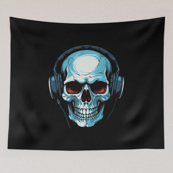 Item preview, Music skull with headphones designed and sold by Mateusz Majcherek.