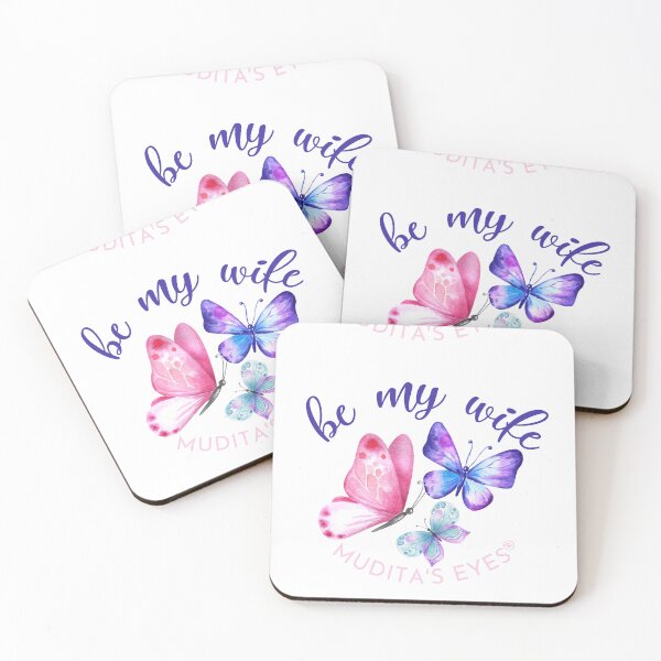 Item preview,  Colorful "Be my wife" Beautiful Wedding Proposal Butterfly  Sticker designed and sold by MuditasEyes.