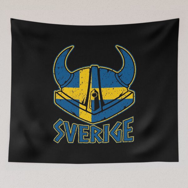 Item preview, Swedish Viking Helmet Gift Swedish Flag Viking designed and sold by DSWShirts.