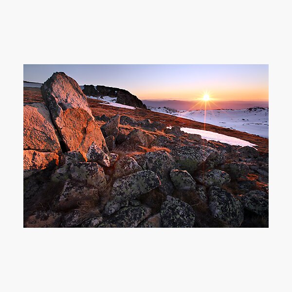 Sunset over Mt Kosciusko Summit, Australia Photographic Print