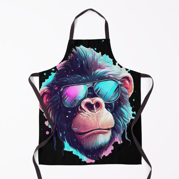 Item preview, Cool Chimpanzee wearing sunglasses pastel watercolor splash designed and sold by TomFrontierArt.