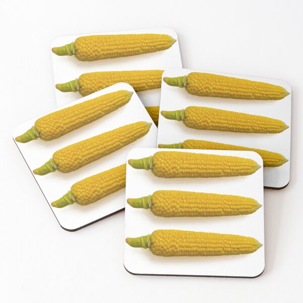 Item preview, Three corn cobs. Sweetcorn. Image made using elipses. designed and sold by EdgyEdgeArt.