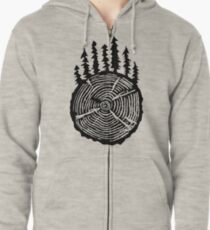 Die Weisheit ist in den Bäumen Hoodie mit Reißverschluss