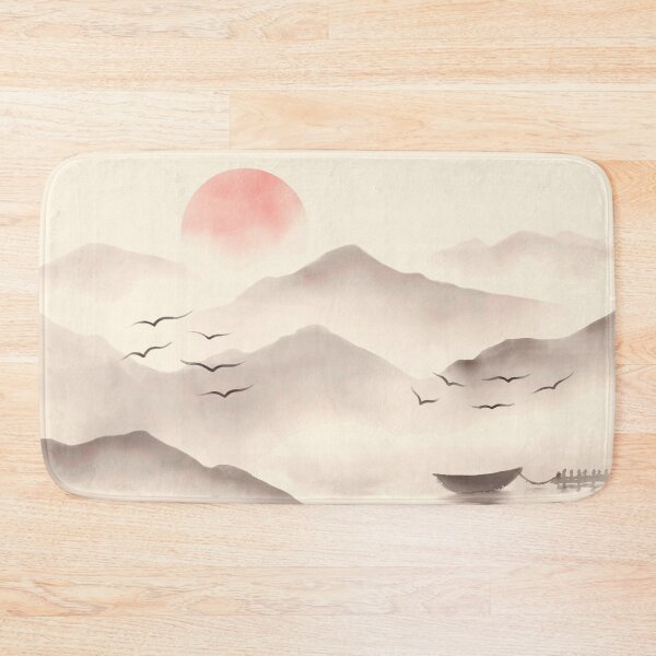 Item preview, Japanese landscape in watercolor designed and sold by OtterFactory.
