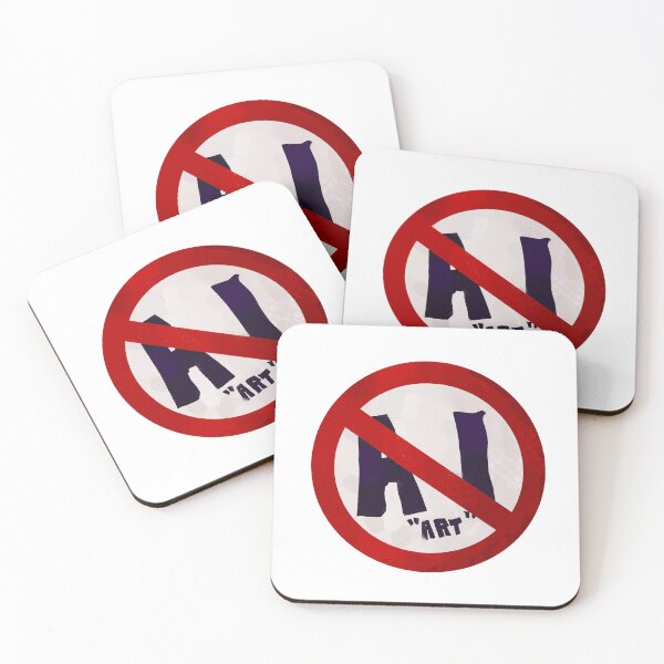 Item preview, No AI ‘art’ sign designed and sold by bluchocolate.